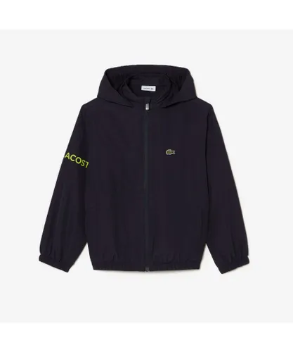 Lacoste Boys Boy's Recycled Hooded Jacket in Navy