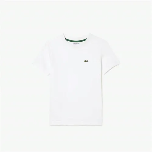 LACOSTE Boys Logo Crew Neck T Shirt - White