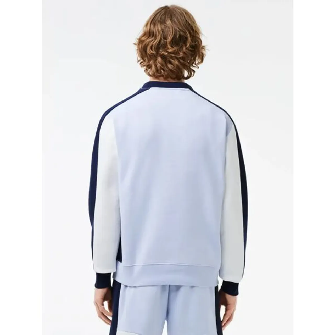Lacoste Brushed Fleece Jumper, Blue/Multi - Blue/Multi - Male