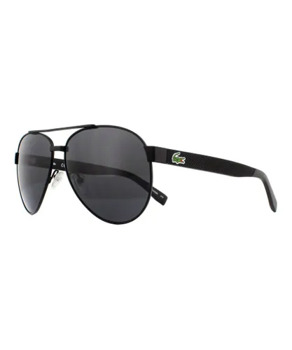 Lacoste Classic Aviator Unisex Matte Grey Sunglasses - Black