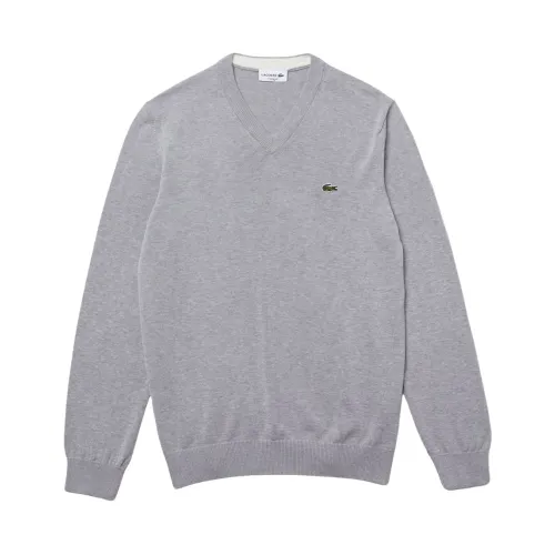 Lacoste , Classic Cotton Sweater ,Gray male, Sizes: