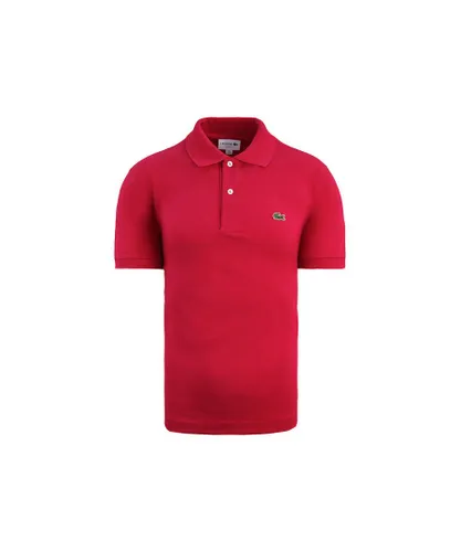 Lacoste Classic Fit Mens Pink Polo Shirt - Red Cotton