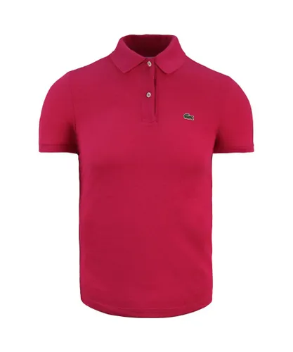Lacoste Classic Fit Womens Pink Polo Shirt Cotton