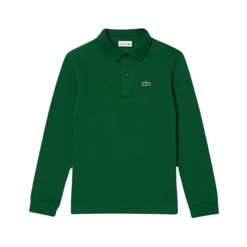 Lacoste , Classic Long Sleeve Solid Polo in Petit Pique ,Green male, Sizes: