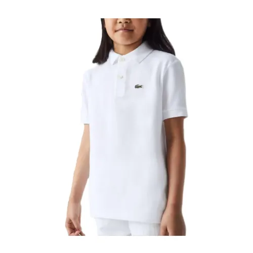 Lacoste , Classic Ribbed Polo Shirt ,White male, Sizes:
