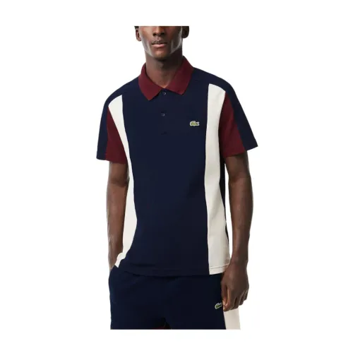 Lacoste , Colorblock Polo Shirt for Men ,Blue male, Sizes: