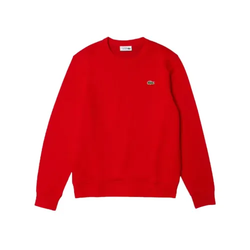 Lacoste , Cotton Blend Fleece Sweatshirt ,Red male, Sizes: