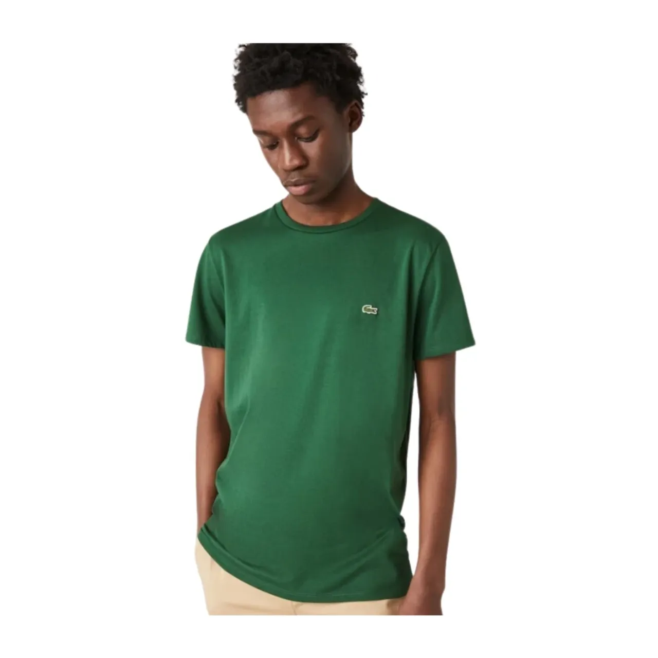 Lacoste , Crew Neck T-Shirt ,Green male, Sizes: