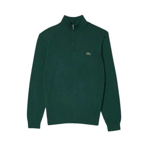 Lacoste , Elegant Zip-Up Sweater for Winter ,Green male, Sizes: