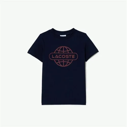 Lacoste Globe Logo T Shirt Junior - Blue