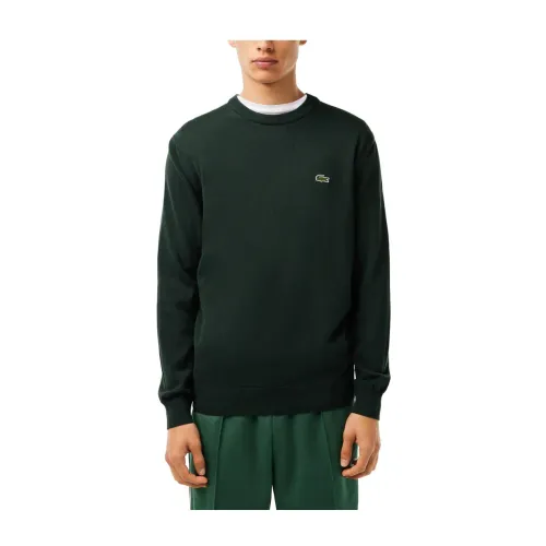 Lacoste , Green Knit Sweater with Iconic Logo ,Green male, Sizes: