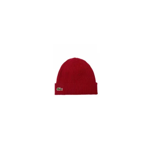 Lacoste , Knitted Beanie Hat ,Red male, Sizes: ONE