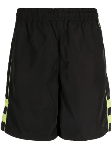 Lacoste logo-embroidered striped track shorts - Black