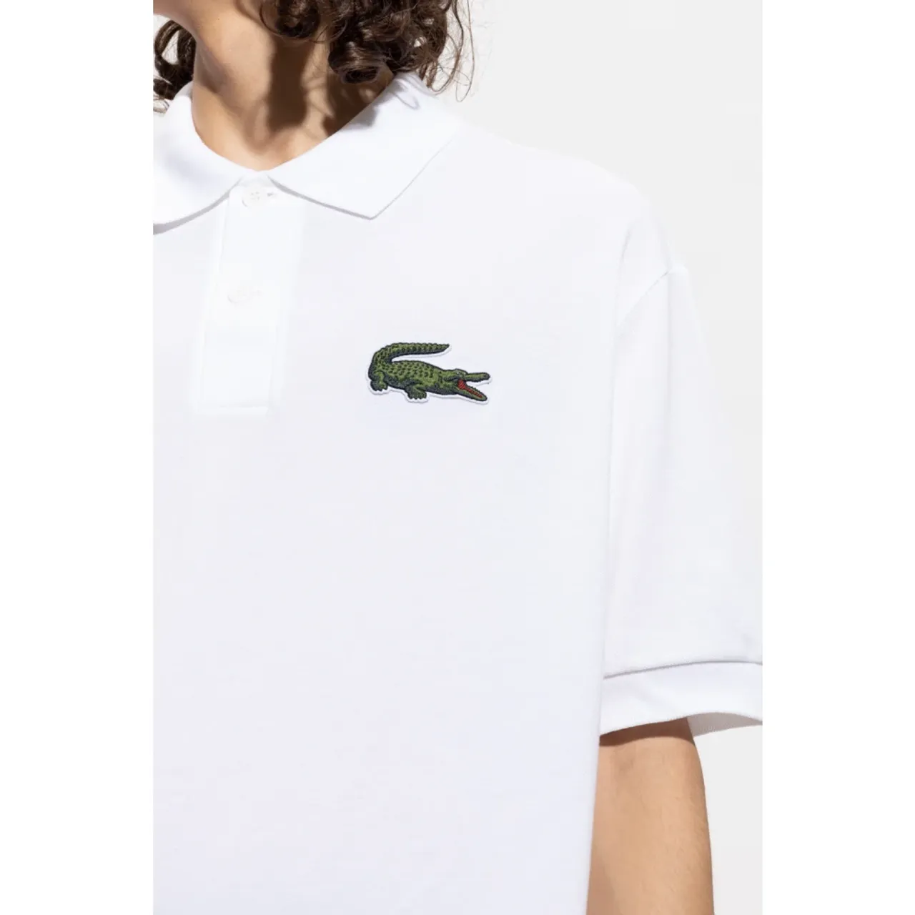 Lacoste , Logo Polo Shirt, Cotton Short Sleeve Design ,White male, Sizes:
