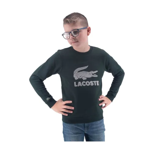 Lacoste , Long Sleeve Logo Print Sweatshirt ,Gray male, Sizes:
