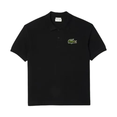 Lacoste , Loose Fit Polo Shirt (Black) ,Black male, Sizes: