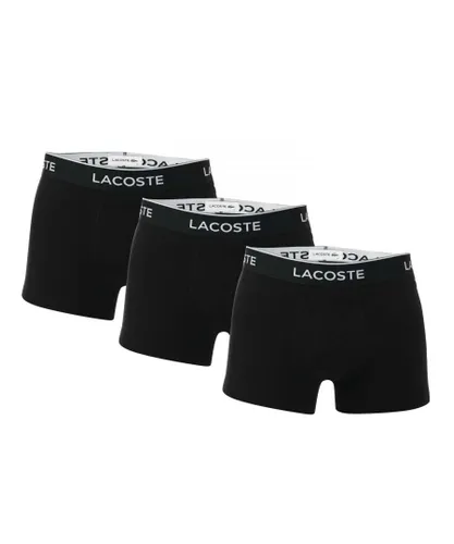 Lacoste Mens 3 Pack Casual Trunks in Black Cotton