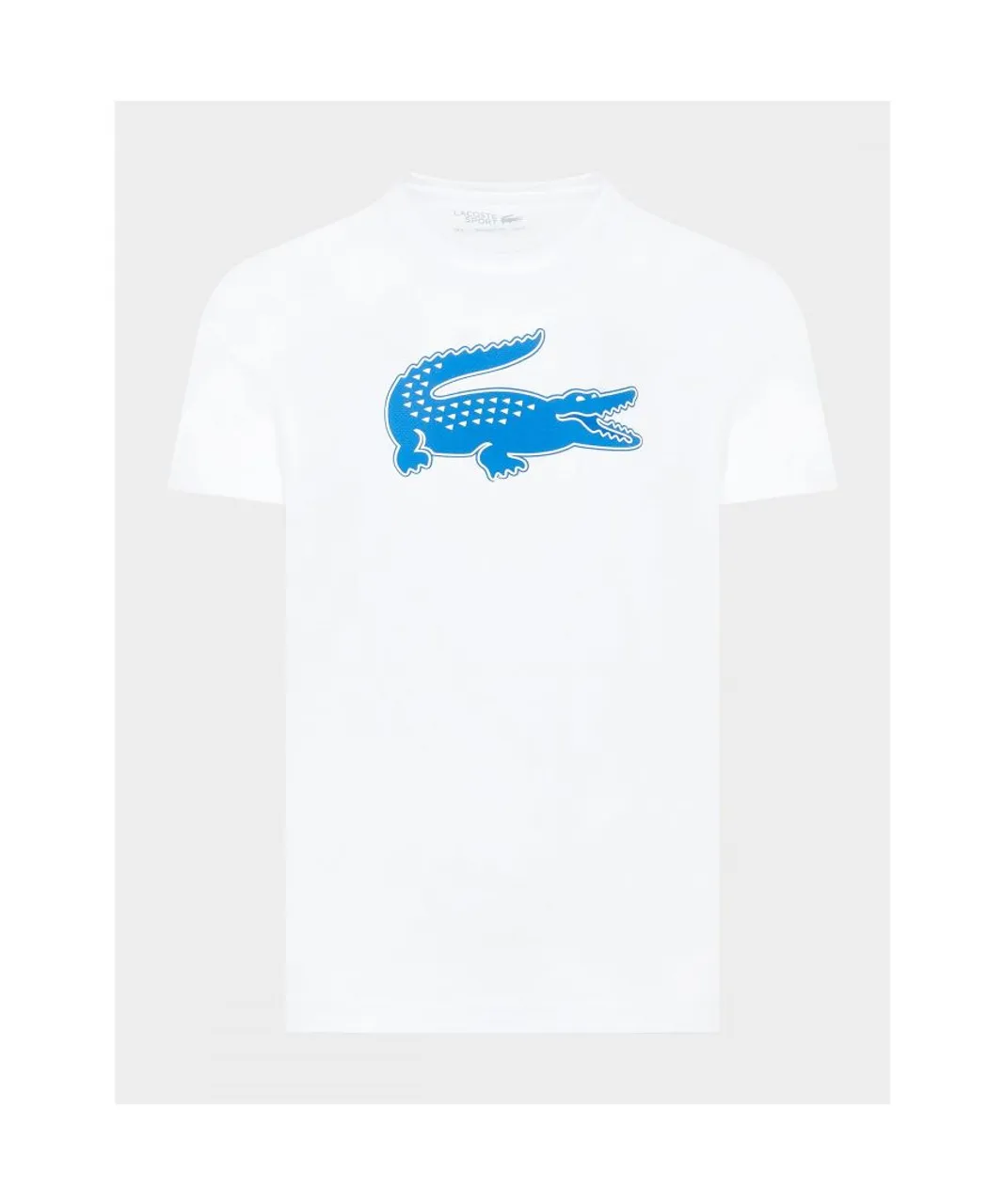 Lacoste Mens 3D Print Crocodile Breathable Jersey T-Shirt in White royal Cotton
