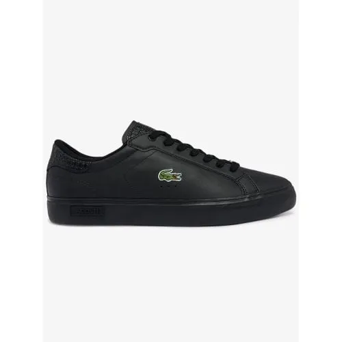 Lacoste Mens Black Powercourt Burnished Trainer