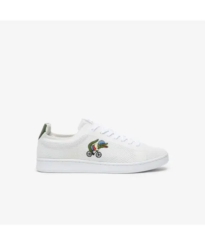 Lacoste Mens Carnaby Piquee Shoes in White Green Textile