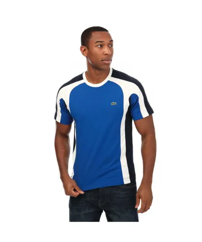 Lacoste Mens Colourblock Cotton Jersey T-Shirt in blue navy