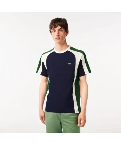 Lacoste Mens Colourblock Cotton Jersey T- Shirt in Multi colour - Multicolour