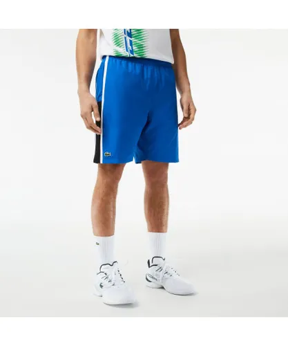 Lacoste Mens Colourblock Panels Lightweight Shorts in Blue Cotton
