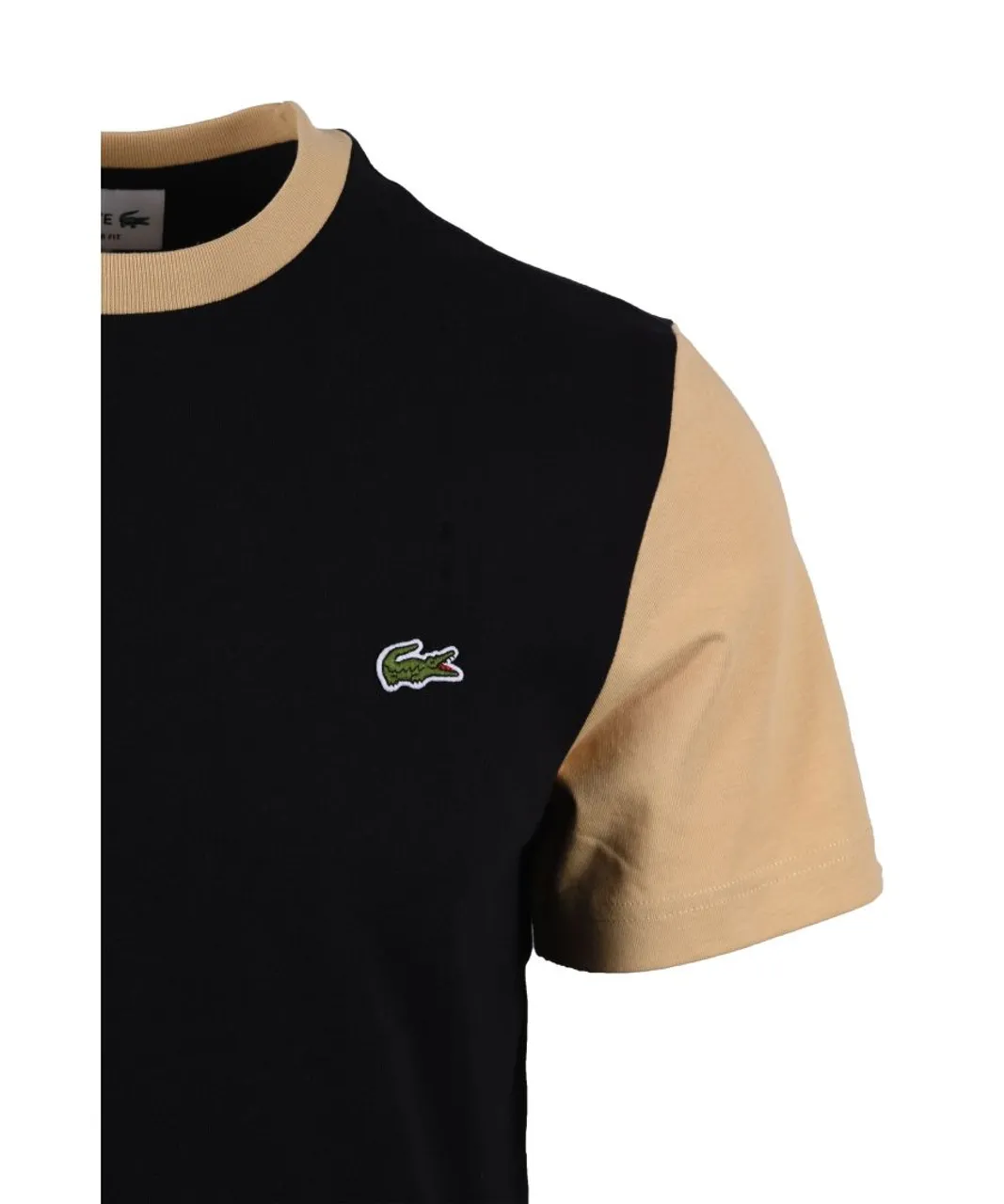 Lacoste Mens Colourblock T-Shirt Black/Croissant