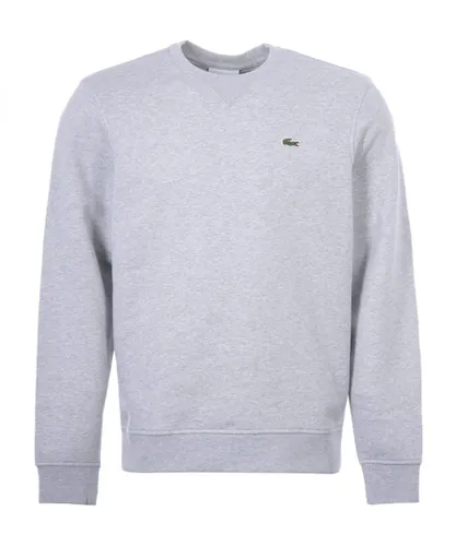 Lacoste Mens Cotton Blend Fleece Sweatshirt in Grey