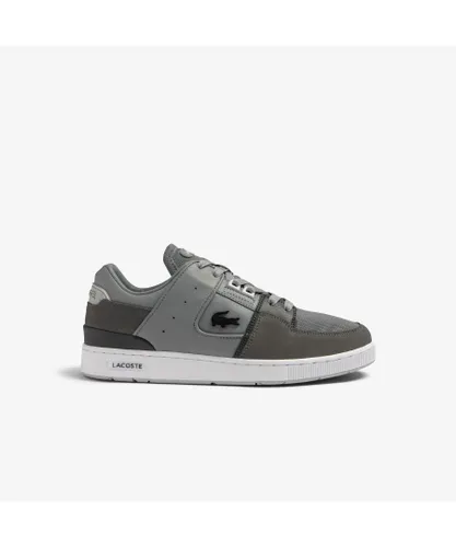 Lacoste Mens Court Cage Shoes in Grey White Leather
