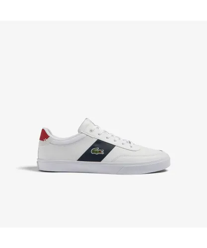 Lacoste Mens Court Master Pro Shoes in White Leather