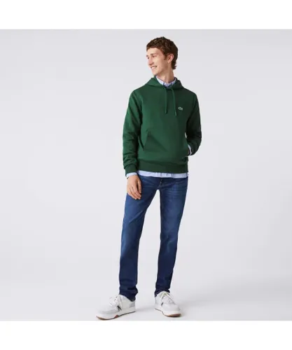 Lacoste Mens fleece hoodie for men - Green Cotton