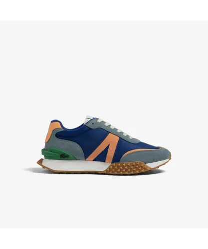 Lacoste Mens L-Spin Deluxe Shoes in Blue-Orange Textile