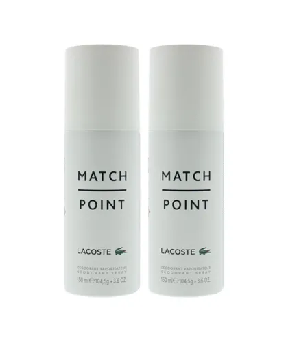 Lacoste Mens Match Point Deodorant Spray 150ml x 2 - One Size