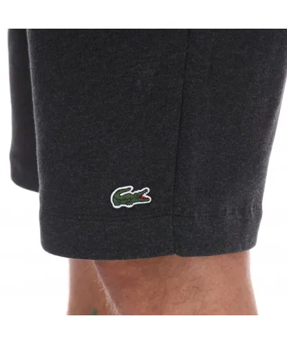 Lacoste Mens Organic Brushed Cotton Fleece Shorts in Charcoal