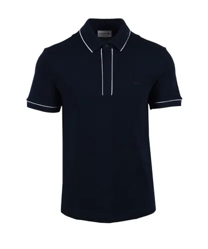 Lacoste Mens Paris Tipped Placket Polo Midnight Blue