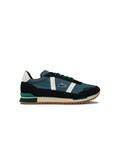 Lacoste Mens Partner Retro Trainers in Green Leather
