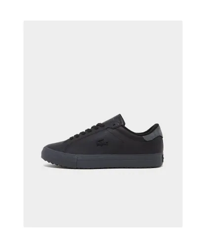 Lacoste Mens Powercourt Winter Trainers in Black Grey Leather
