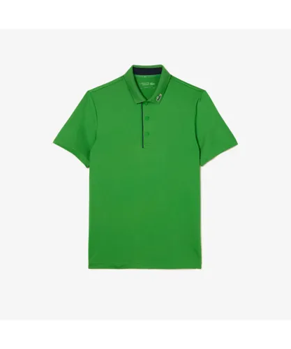 Lacoste Mens SPORT Jersey Golf Polo Shirt in Green Cotton
