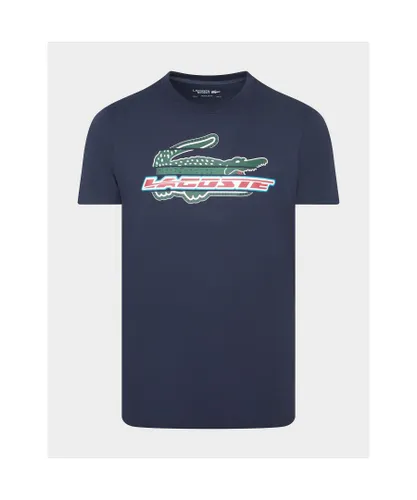 Lacoste Mens Sport Regular Fit Organic Cotton T-Shirt in Navy
