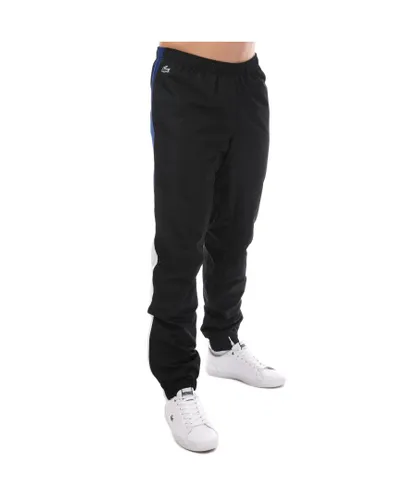 Lacoste Mens Sport Side Prints Tennis Trackpants in White Black