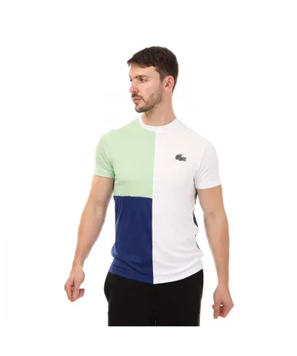 Lacoste Mens SPORT Tricolor Breathable T-Shirt in Multi colour - Multicolour Cotton