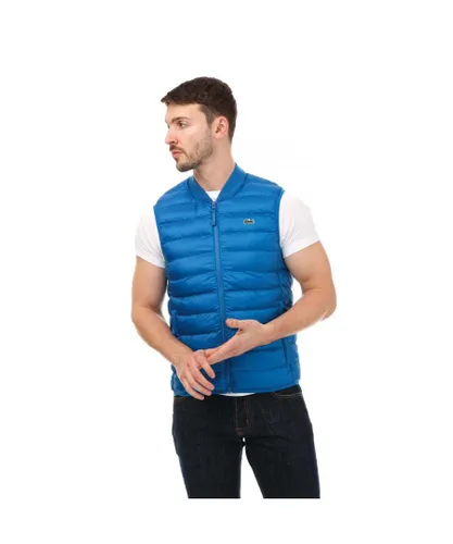 Lacoste Mens Water-Repellent Puffer Vest in Blue Polyamide
