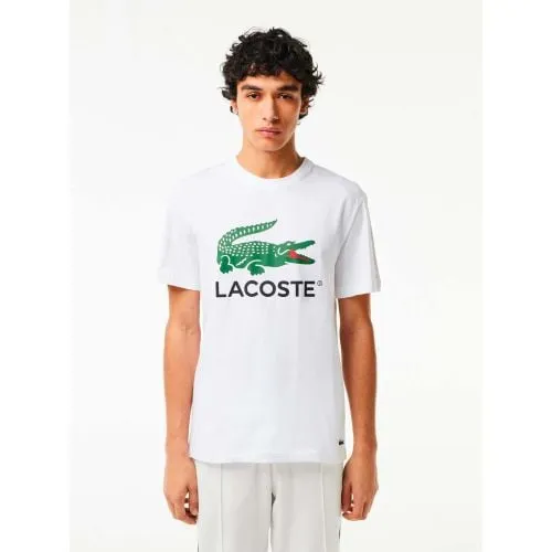 Lacoste Mens White Signature Print T-Shirt