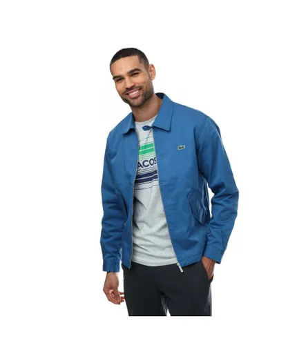 Lacoste Mens Zipped Organic Cotton Gabardine Jacket in Blue Polycotton