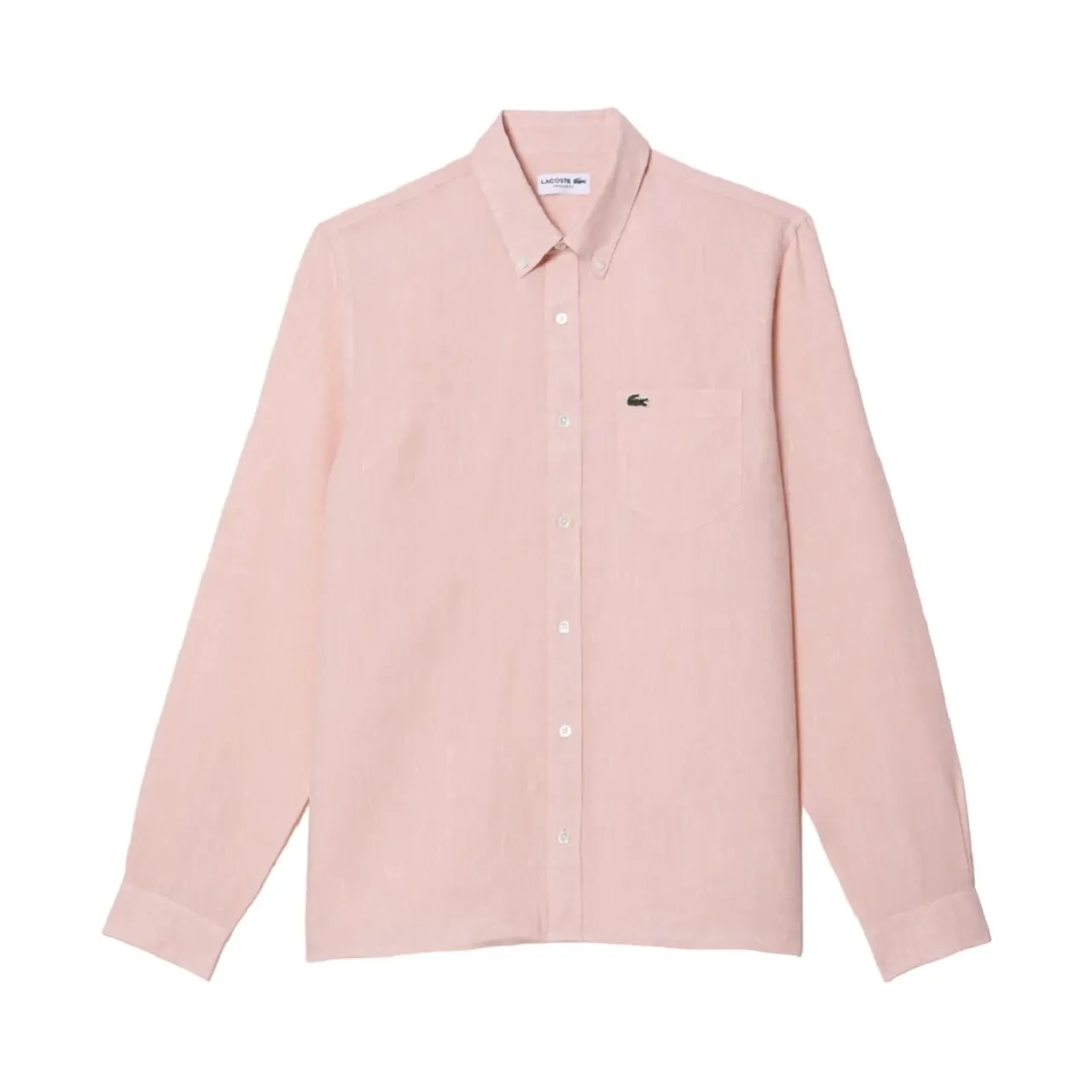 Lacoste , Minimal Linen Shirt for Men ,Pink male, Sizes: