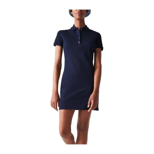 Lacoste , Navy Blue Polo Style Dress ,Blue female, Sizes: