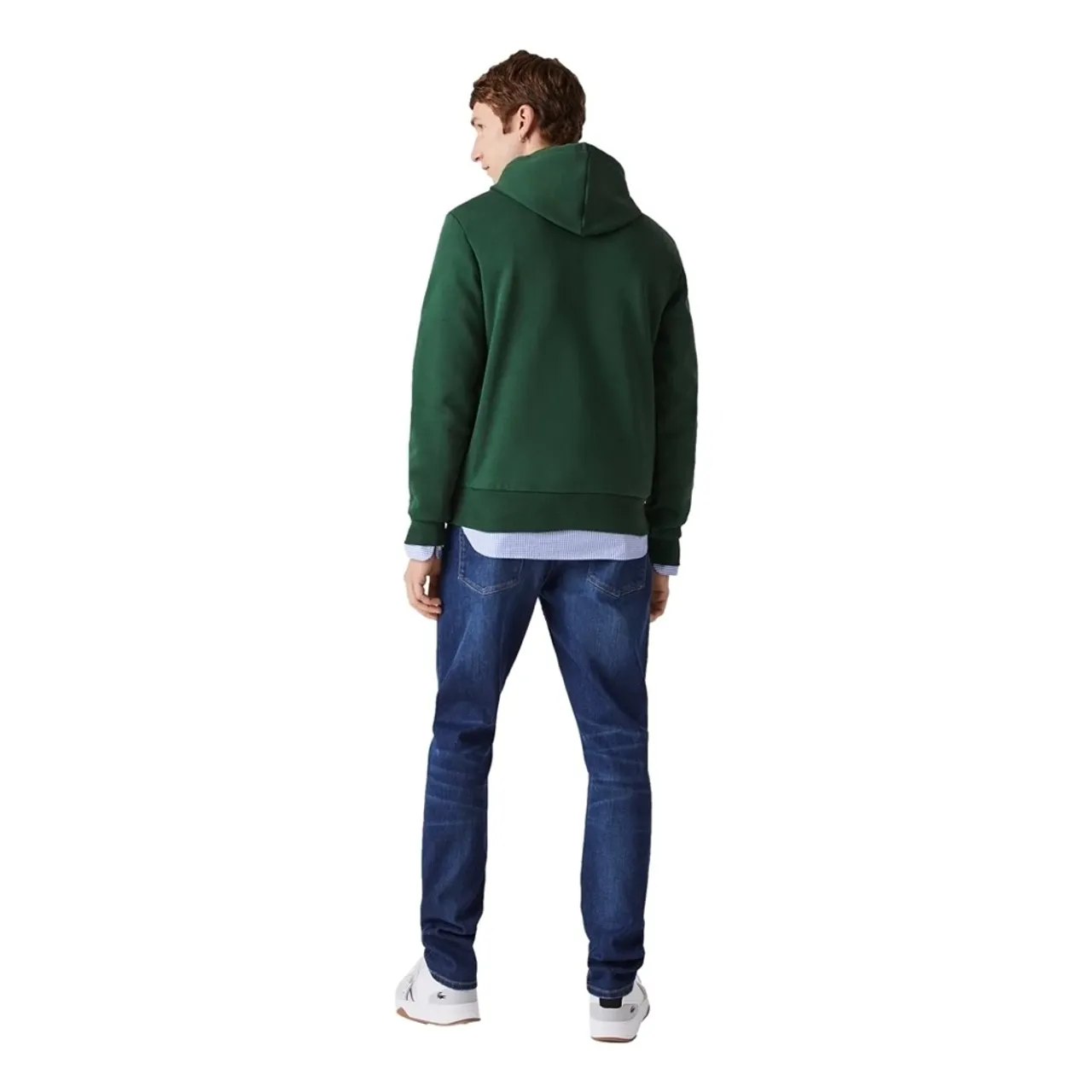 Lacoste , Organic Brushed Cotton Hoodie ,Green male, Sizes: