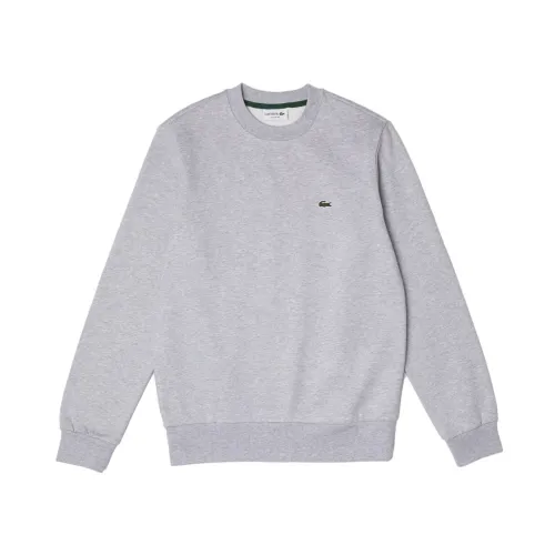 Lacoste , Organic Brushed Cotton Sweatshirt ,Gray male, Sizes: