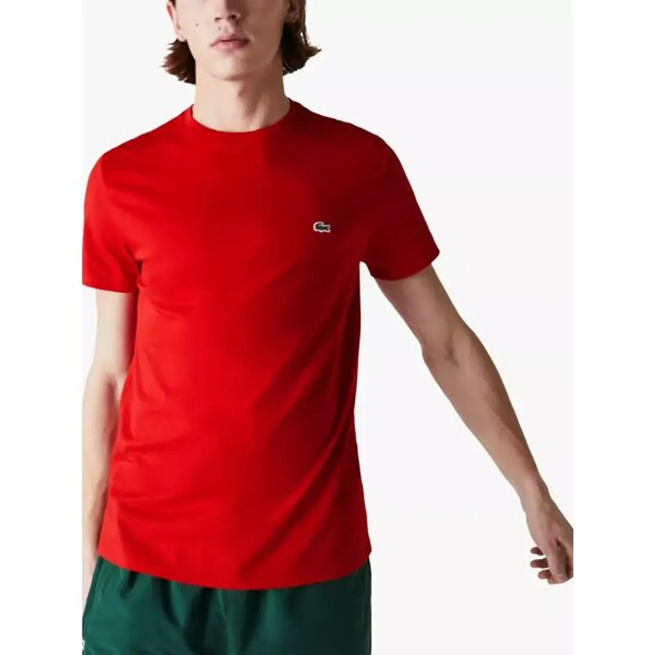 Lacoste Pima Crew Neck T-Shirt - Red - Male